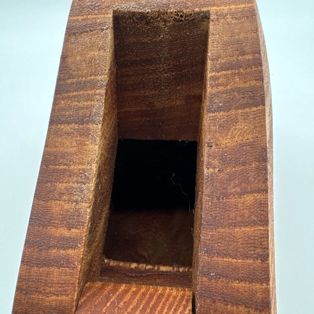 Vintage Handcrafted Teak Wood Log Cabin House Coin Bank Piggy Bank Minimalist 5" - Picture 8 of 11
